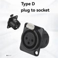thumbnail image 5 of Type D Plug to Socket 3pin XLR Socket Adapter Connector Cannon Female Balance Male Weld Holder XLR Terminal, 5 of 5