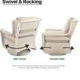 thumbnail image 4 of Krikacy Patio Rattan Swivel Rocking Chair Set of 2,All-Weather HDPE Wicker,for Porch Deck,Beige, 4 of 7