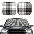 thumbnail image 2 of Disketp 2 Piece Houndstooth Black And White Pattern Windshield Sunshades,Folding Windshield Sun Shade For Car Suv Trucks Sedan,Blocks Uv Rays Sun Visor Protector-Large, 2 of 7
