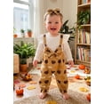 thumbnail image 3 of Cjfdfy Newborn Baby Girl My First Thanksgiving Outfit Infant Baby Girls Fall Winter Clothes Bubble Romper Cute Turkey Print Bowknot Long Sleeve Fake Two-Pieces Bodysuits Jumpsuits with Headband, 3 of 9