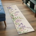 thumbnail image 4 of Flowers Lavender Runner Rug 2x6 FT,Non Slip Hallway Rugs,Retro Cottagecore Blooms Green Leaf Washable Soft Floor Carpet Throw Runner Carpet Long Rugs for Entryway Kitchen Bedside Sliding Door, 4 of 8