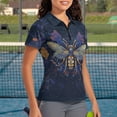 thumbnail image 3 of Whosucclay Dragonfly Pattern Tennis Short Sleeved Shirt for Golf Exercise, Collared Polyester Polo Shirts Lightweight Fashion Women Short Sleeve Golf Shirts Size Large, 3 of 10