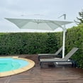 thumbnail image 6 of PURPLE LEAF 10 FT Patio Umbrella White Cantilever Offset Umbrella Square Outdoor Umbrella with 360° Rotation for Garden Deck Pool, White, 6 of 13