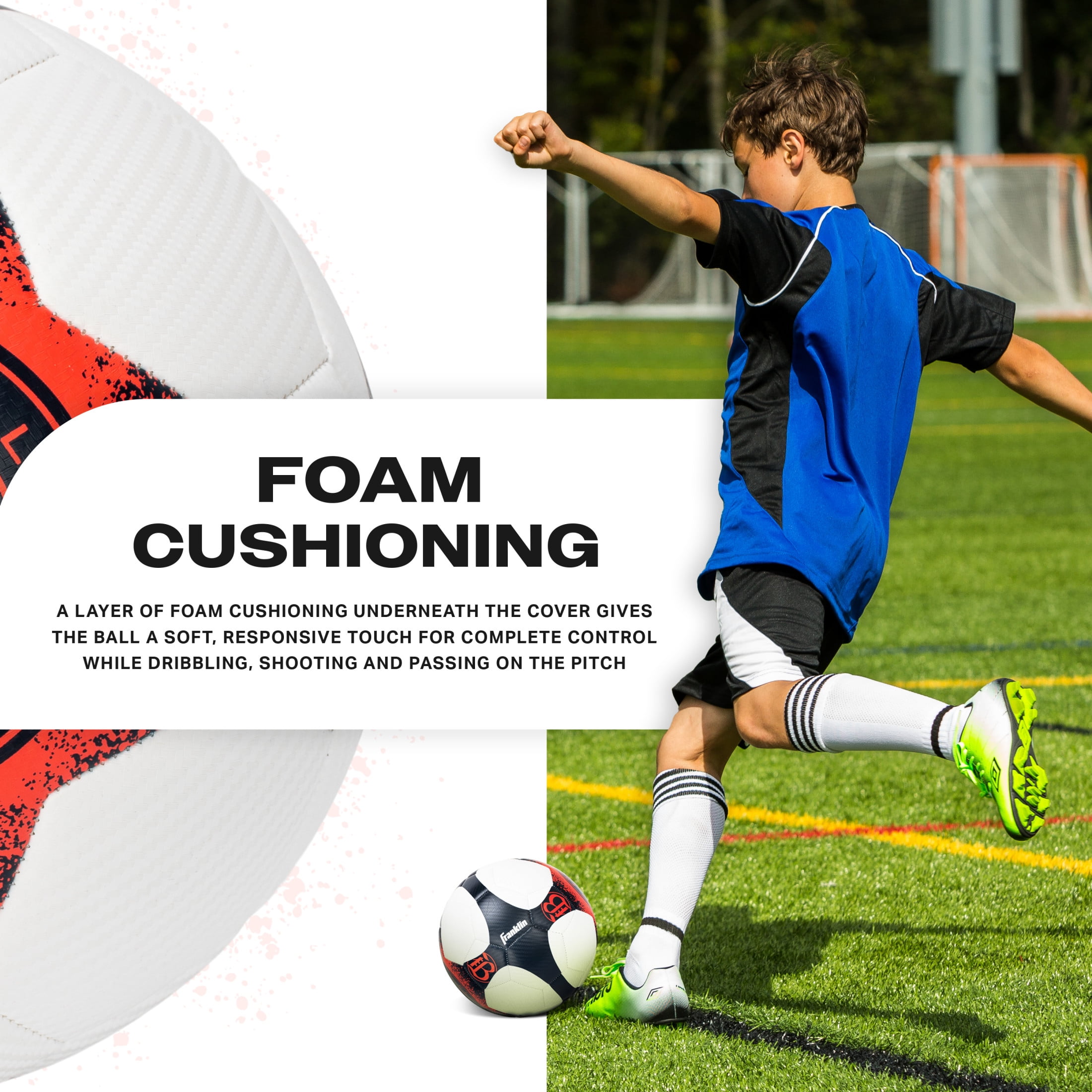 Franklin Sports NWSL Bay FC Soccer Ball - Official Size 5 Soccer Ball - Regulation Size + Weight Soccer Ball for Kids + Adults - Boys + Girls Soccer Ball - Air Pump Included