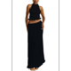 thumbnail image 3 of Conjunto de Dos Piezas de Falda Larga para Mujer, con Cuello Halter, Espalda Descubierta y Falda Larga para Salir en la Playa. Conjunto de Dos Piezas. Negro XL, 3 of 7