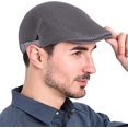 thumbnail image 3 of Boina de verano transpirable para hombre, boina de verano plana para mujer, sombrero de verano transpirable para hombre (cabeza 56-60 cm) gris oscuro JM MX-0135066FYD, 3 of 5