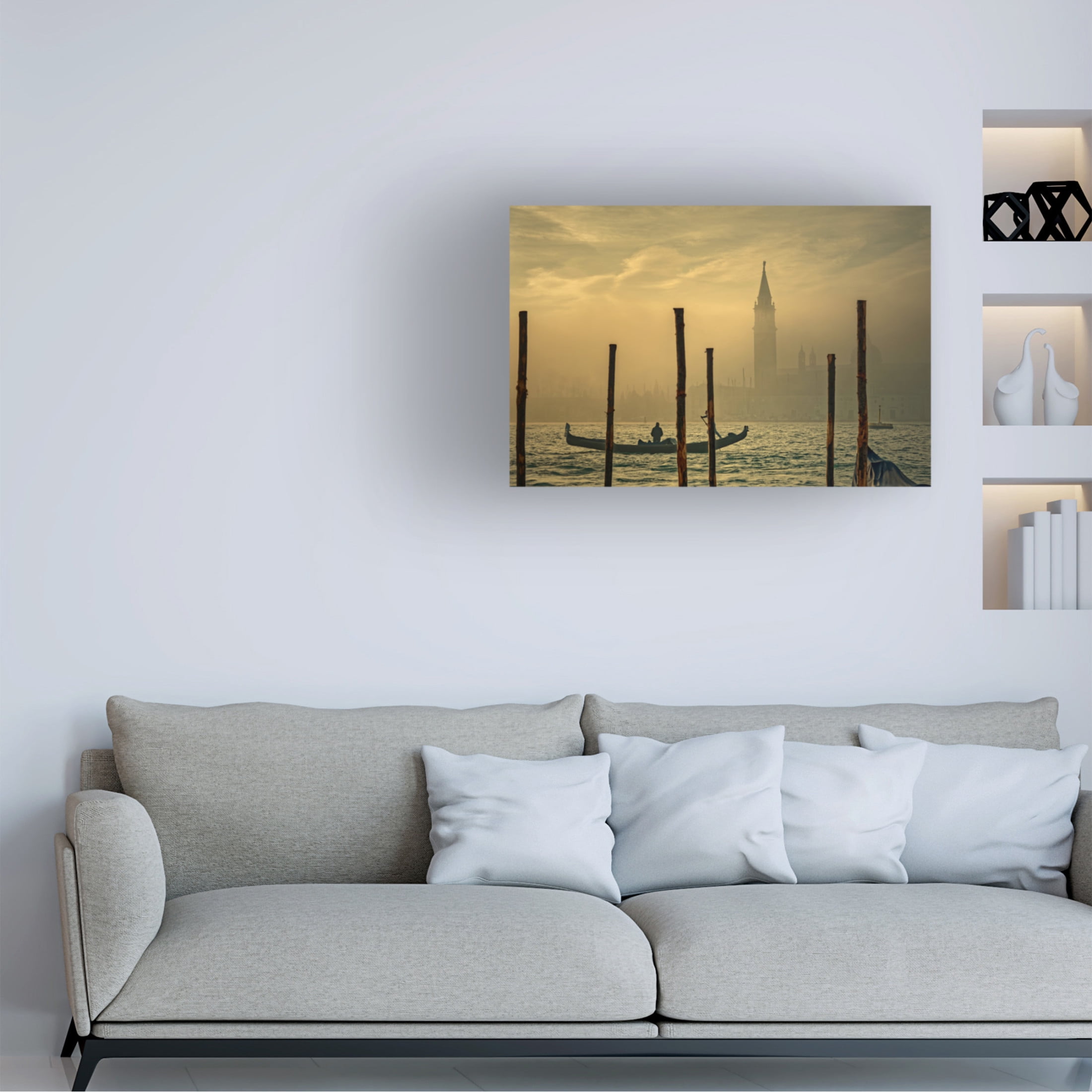 Trademark Fine Art Isabelle DUPONT Gondola In The Mist Canvas Wall Art