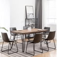 thumbnail image 6 of Roundhill Furniture Aryven Industrial 7-Piece Dining Set, Rustic Dark Pine / Antique Gray, 6 of 14