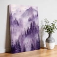 thumbnail image 3 of Canvas Wall Art Purple Forest Mountain Canvas Art Print Retro Watercolor Gradual Foggy Pine Tree Pictures Wall Decor for Living Room Bedroom Artwork Decorations Stretched Framed Ready to Hang 8"x12", 3 of 9