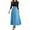 144# Blue, variant on UoCefik Long Floral Dresses for Women 2025 Elegant Boho Tie Belted Patchwork Empire Waist 3/4 Sleeve Modest Flowy Maxi Dress 2025 Vermilion S
