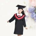 thumbnail image 4 of 1 Pce Ensemble de Robe de Collation des Grades pour Enfants avec Volant et Pompon pour Cosplay Photographie Performance (Rouge, 140cm), 4 of 8