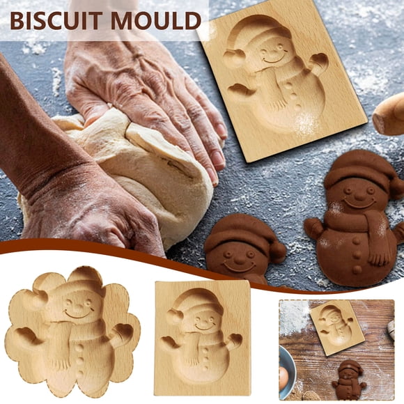 Cookie Cutter Shortbread Bake DIY Mold Carved Wooden Gingerbread Mold