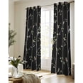 thumbnail image 5 of Sparrow Sheer Curtains 84 Inch Length 2 Panels Set for Living Room/Bedroom, Spring Birds on The Branches Vintage Country Black Kitchen Curtains Grommet Semi-Sheer Curtains Window Treatments 42"x84"x2, 5 of 7