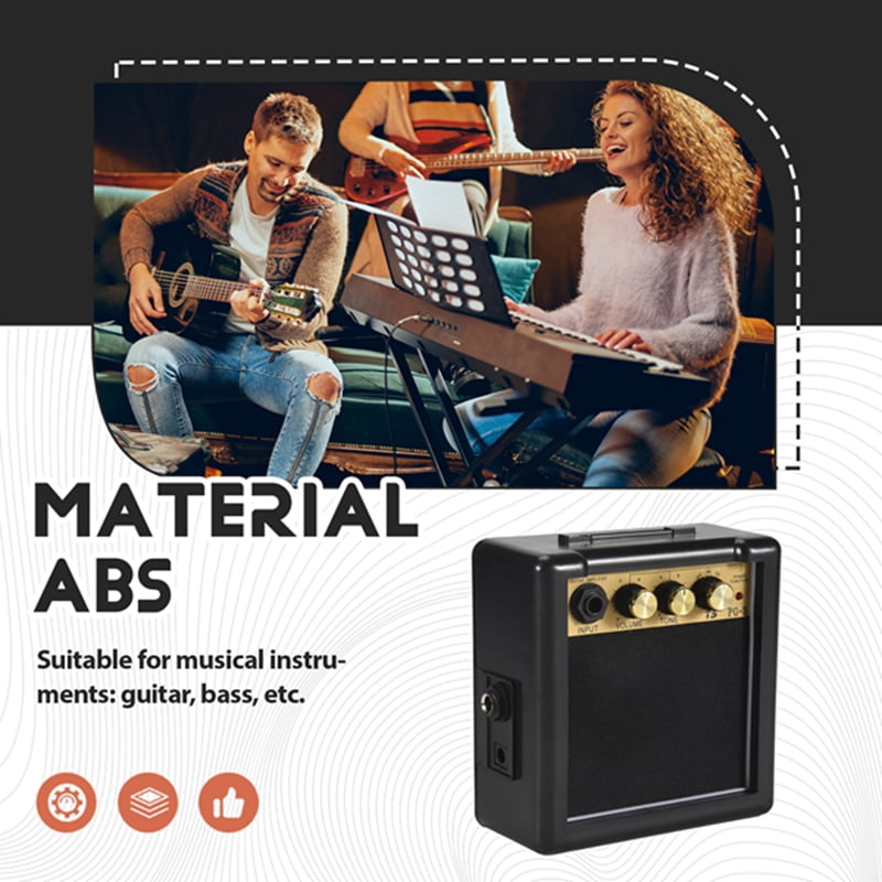 Portable Mini Guitar Bass Amplifier Guitarra AMP 5W Speaker Clip-On Guitar Parts Accessories for Acoustic Electric Guitar PG-3