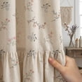 thumbnail image 2 of Lipa Farmhouse Rustic Shower Curtain,Ruffled Linen Shower Curtain with metal hooks,Floral,72" x 72", 2 of 9