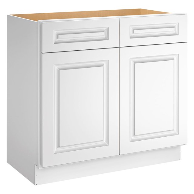 LOVMOR 36" Bathroom Vanity, Kitchen Base Cabinet, Single Sink Storage Unit, Pedestal Sink Storage Cabinet, Large Capacity for Laundry Room, Kitchen, Shower Room & Utility Room, White