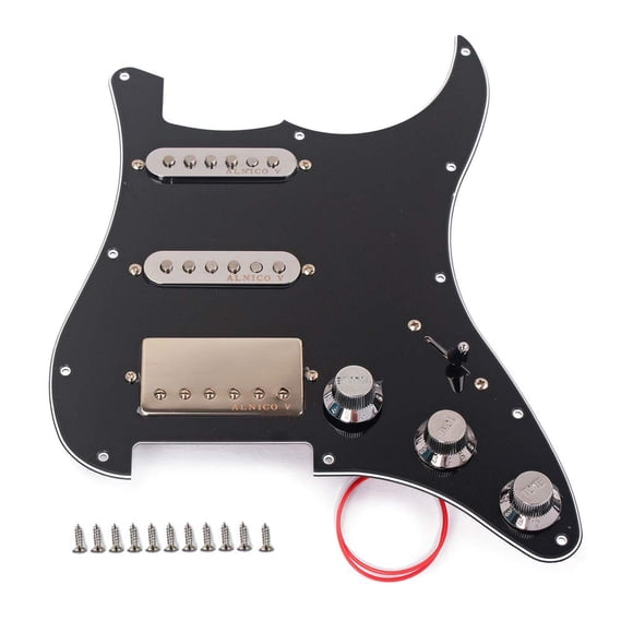 Ogdni Prewired Loaded Pickguard,Electric Guitar Pickguard with SSH Pickup Set, 3-ply Humbucker for Stratocaster Pick Guard Loaded