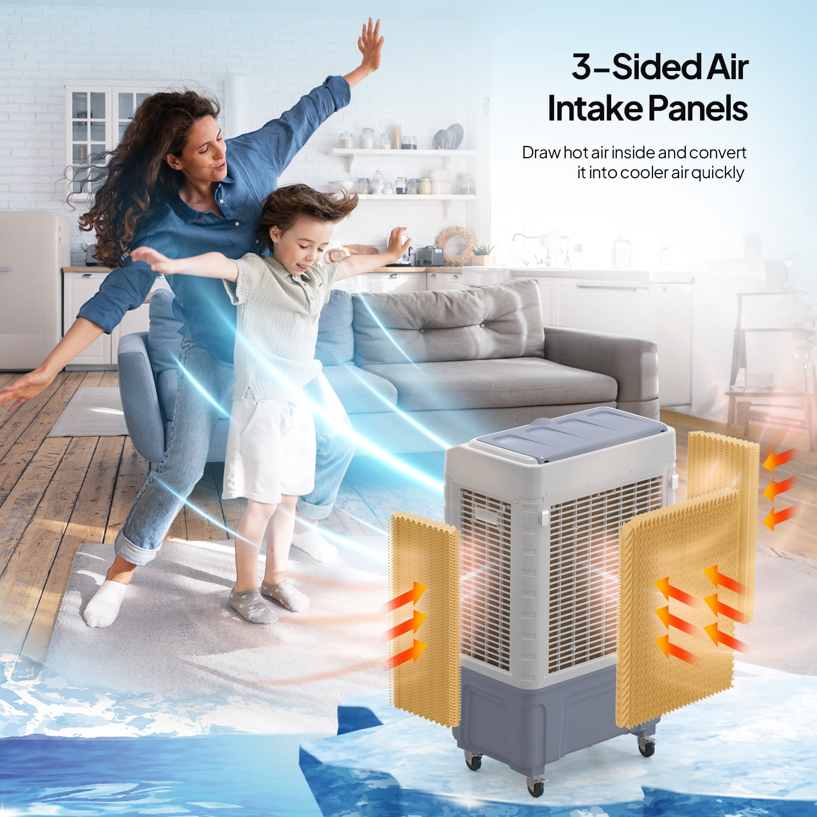 ROVSUN Portable AC, 2300CFM Air Cooler, 3 Speed, 12H Timer ROVSUN Portable AC, 2300CFM Air Cooler, 3 Speed, 12H Timer