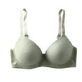 thumbnail image 3 of Fatuov Wireless Bras for Women Full Coverage Push-Up Bralettes for Casual Sexy Solid Color Seamless Bras 34C, Green, 3 of 5