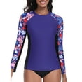 thumbnail image 1 of Charmo Womens Long Sleeve Rash Guards Sun Protection UPF 50+ Swimsuit Tops Hiking Runing Swim Shirts, 1 of 9