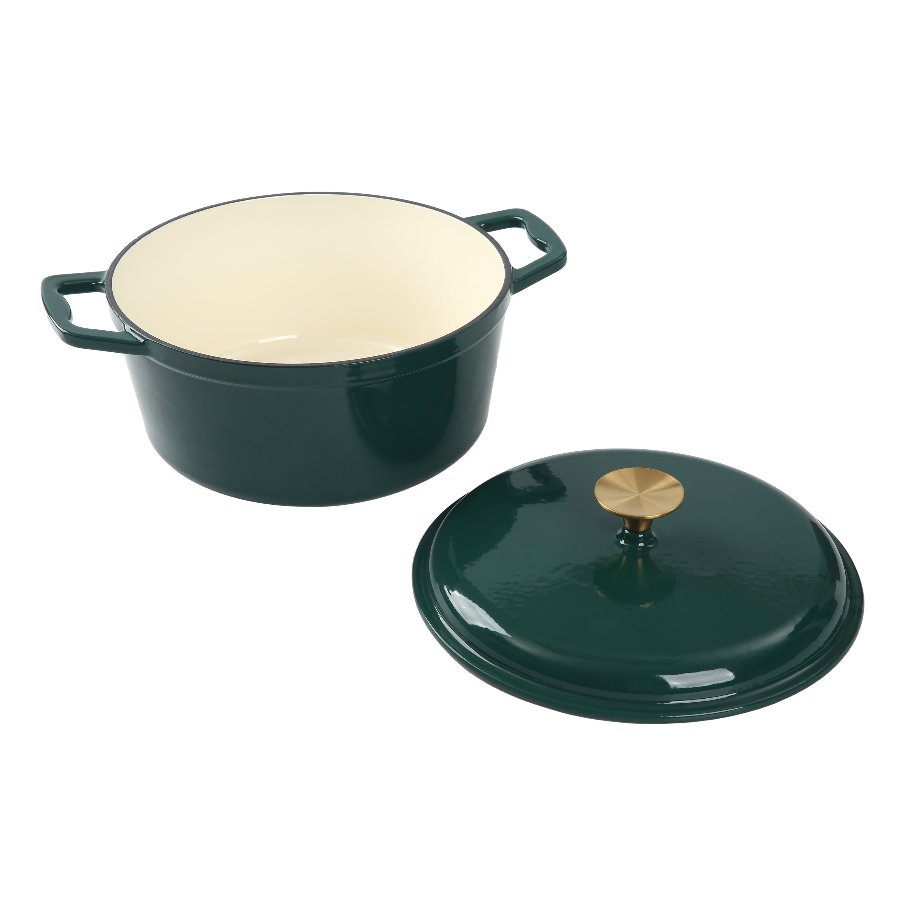 Mainstays 4.75 Quart Round Enameled Cast Iron Dutch Oven Green
