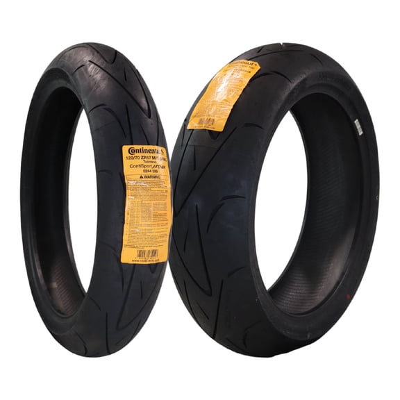 Continental ContiSportAttack 120/70ZR17 Front and 180/55ZR17 Rear Motorcycle Tires - High Performance Sport Touring Radial Tires for Street Bikes - 120/70-17 Front & 180/55-17