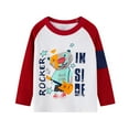 thumbnail image 3 of HILEELANG Toddler Boys Long-Sleeve T-Shirts Raglan Pocket Crewneck Cotton Cartoon Christmas Active Tops Tees 3 Pack 2T, 3 of 4