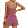 thumbnail image 4 of FAVIPT Dressy Summer Romper for Women Sleeveless Rompers Spaghetti Strap Double Lined Shorts Jumpsuit One Piece Exercise Gym Yoga Tennis Pink,S, 4 of 8