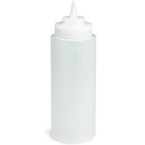Tablecraft Squeeze Bottle, Wide Mouth, Clear, 32-Ounce