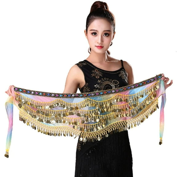 SDFGTstore Women Belly Dance Hip Scarf Dance Skirt, Belly Dance Hip Scarf