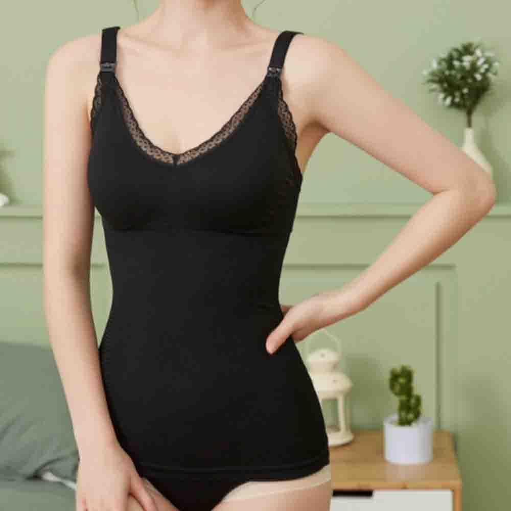 1 pcs Women s Maternity Tops Nursing Cami Tanks with Built in Bra Long