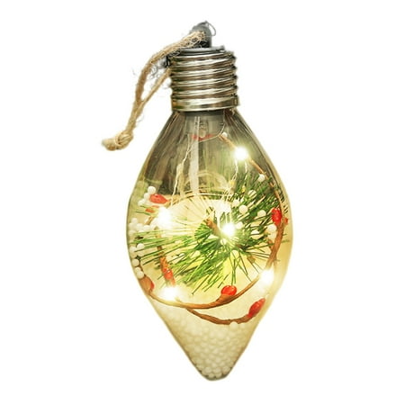 

Decor Store 10cm Christmas Tree Ball LED Luminous White Foam Ball Artificial Plants Red Fruits Battery Operated Festival Prop Bulb-shaped Xmas Party Decor Hanging Transparent Ball Pendant for Party