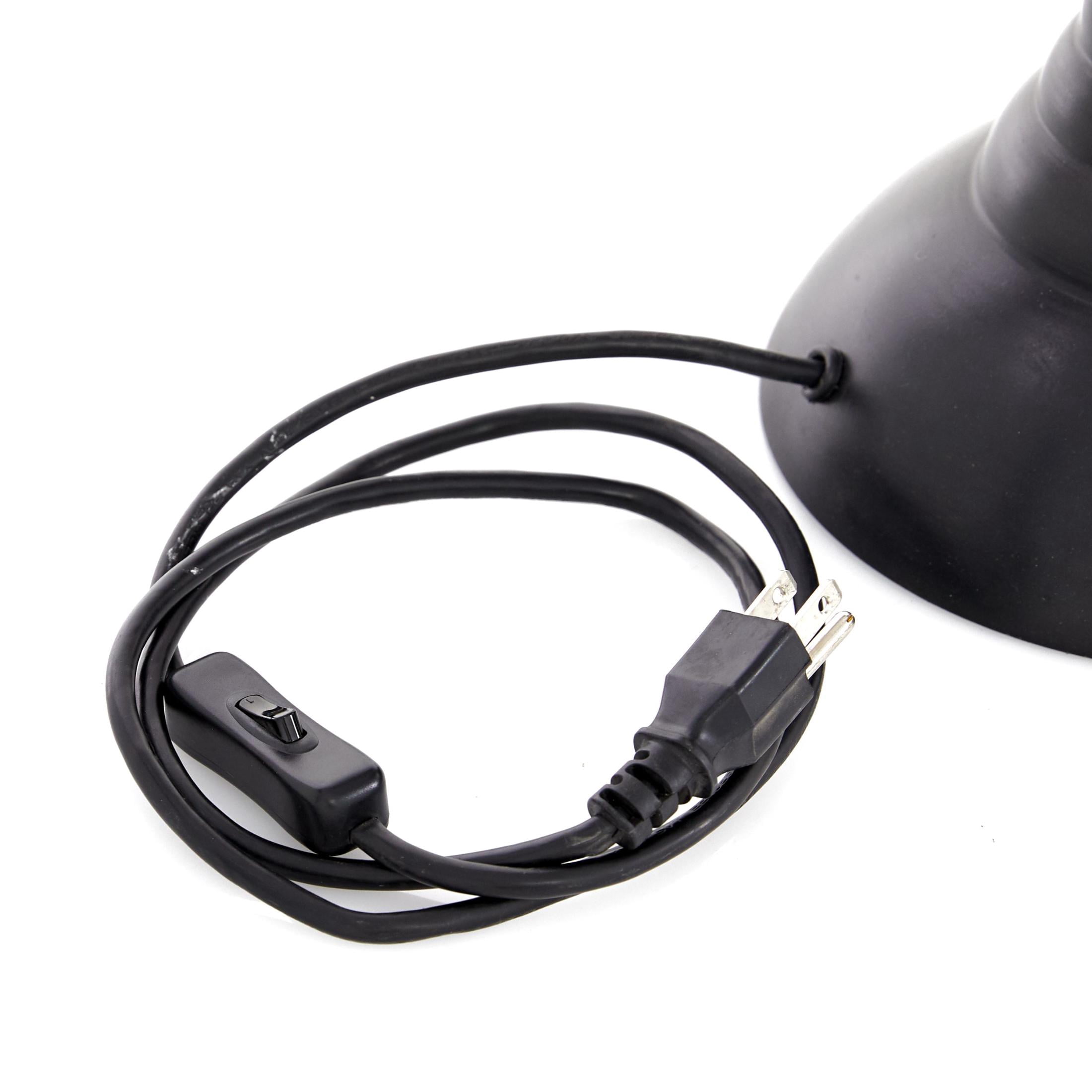DecMode 24" Pulley Black Desk Lamp with Black Metal Shade