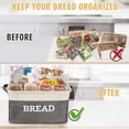 thumbnail image 2 of Bread Storage Basket for Kitchen, Foldable Fabric Bread Keeper Bread Storage Container Bin with Handles, Bread Baskets for Kitchen Counter and Pantry (White & Grey), 2 of 3