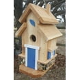 Chesapeake Bird House (Blue Trim), 13", Bird Houses by Mark, Made in USA