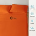 thumbnail image 3 of 1000 Thread Count 4 Piece Quality Sheet Set 15 Inch Deep Pocket 100% Egyptian Cotton Color Orange Stripe Size Queen, 3 of 6