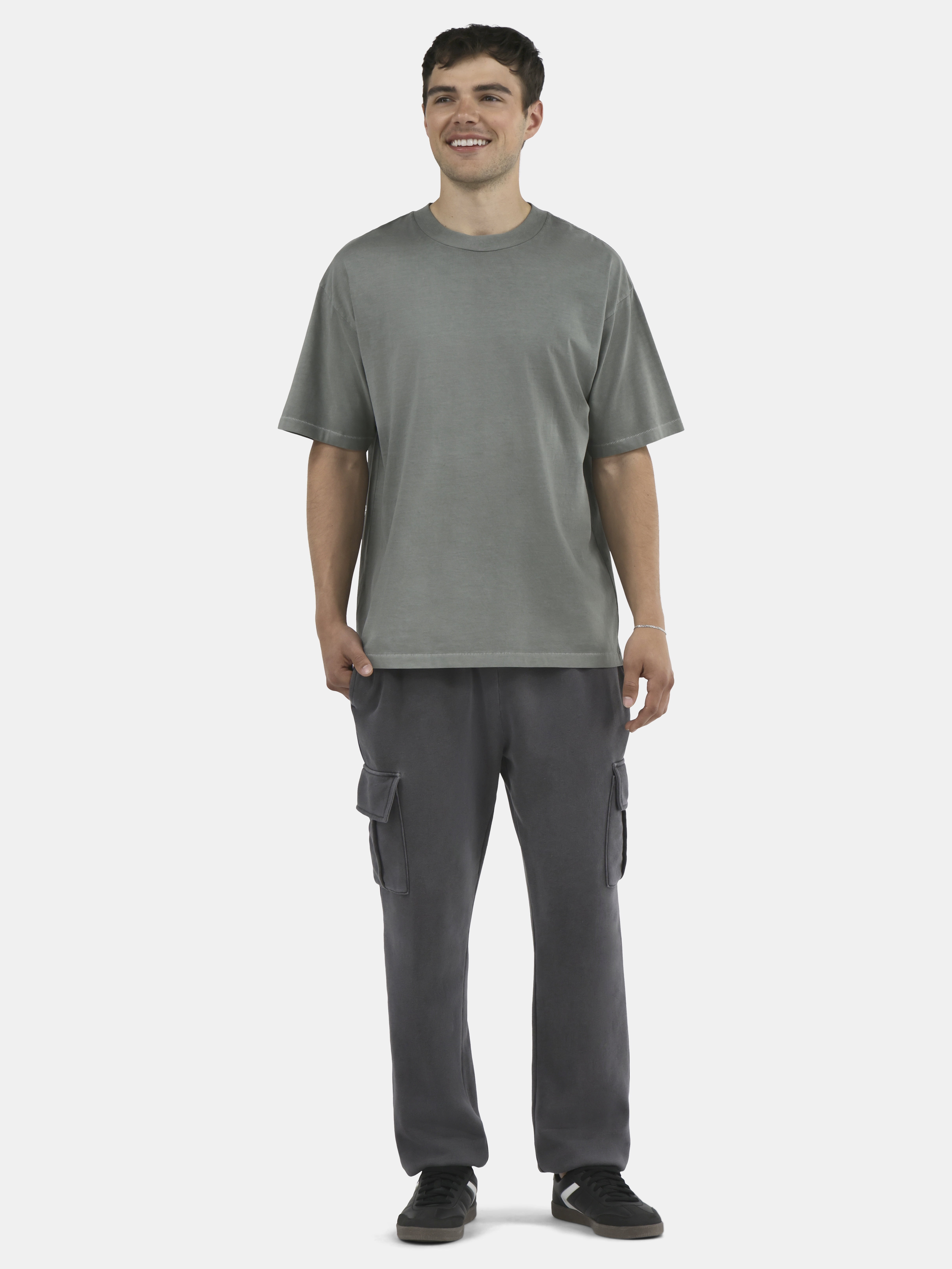No Boundaries All Gender Cotton Oversize Tee with Short Sleeves, Men's and Big Men's