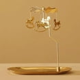 thumbnail image 1 of Christmas Rotating Candlestick Carousel Rotating Christmas Tree Tealight Candle Golden, 1 of 8