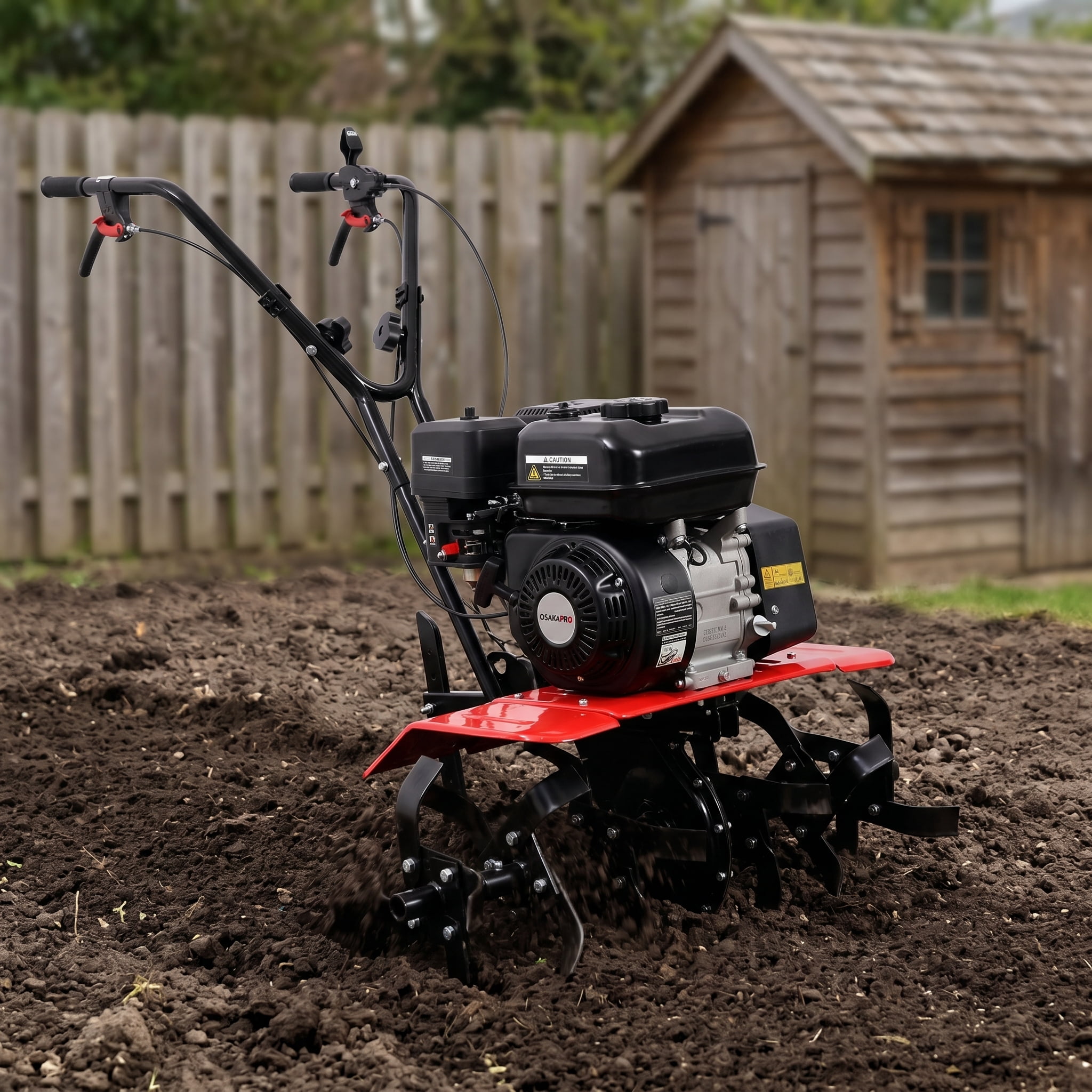 Heavy Duty Gas Garden Tiller, 7HP 212CC Engine, 32.5in Wide 10in Deep Cultivator with 6 Blades for Soil Preparation