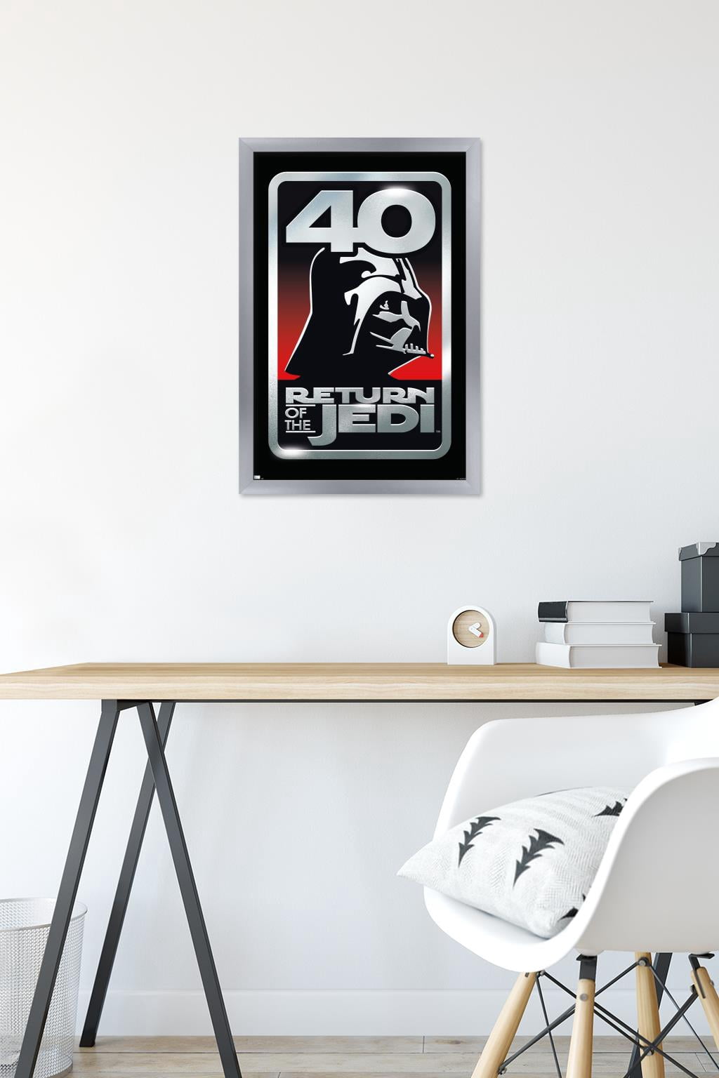 Star Wars: Return of the Jedi - 40th Vader Logo Wall Poster, 14.725" x 22.375" Framed