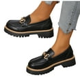 thumbnail image 5 of Viluyesy Womens Platform Loafers, Round Toe Lug Sole Non-Slip Fashion British Style Dress Shoes Black US5.5, 5 of 9
