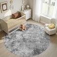 thumbnail image 6 of UERMEI 6ft Round Area Rug for Living Room, Washable Non-slip Soft Indoor Modern Abstract 6'x6' Round Rug for Bedroom Office Home Decor Carpet, Dark Gray, 6 of 8