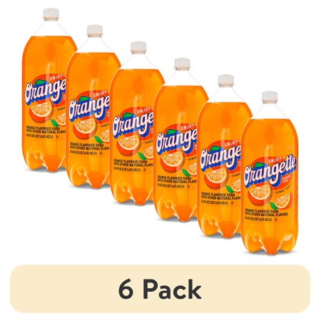 (6 pack) Great Value Orangette Orange Soda, 2 Liter Bottle