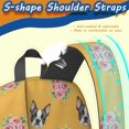 thumbnail image 5 of Boston Terrier and Floral Orange Pattern 17" Waterproof Oxford School Backpacks for Teens, S-Shape Padded Straps, for School, Travel, Hiking, Camping, 5 of 5