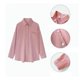 thumbnail image 1 of Camisa con cuello vuelto ANGGREK blusa holgada con botones color rosa para el trabajo diario, 1 of 8