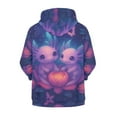thumbnail image 2 of Uourmeti Rose Galaxy Purple Axolotl Comfy Hooded Sweatshirt for Girls Long Sleeve with Pockets Trendy Casual Loose Fall Top Size 10-12, 2 of 7