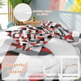 thumbnail image 2 of Abstract Duvet Cover Set Twin Size, Red Black Geometric Modern Design 4 Piece Soft Microfiber Bedding Set with 1 Duvet Cover, 1 Flat Sheet, 2 Pillowcases, 2 of 9