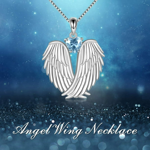Angel Wings Necklace 925 Sterling Silver Guardian Angel Wings
