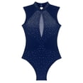 thumbnail image 5 of DPOIS Womens Sleeveless Leotard Cutout Back Bodysuit for Gymnastics Navy Blue L, 5 of 7