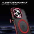 thumbnail image 6 of ShellTech Strong  for iPhone 14 Pro Magnetic & Lens Stand Case [Mil-Grade Protection][Adjustable Kickstand] Translucent Slim Hard Back Soft Edge,Red, 6 of 9